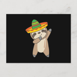 Dabbing Sloth Cinco De Mayo süße Tiere Mexico Briefkaart