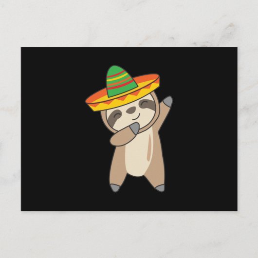 Dabbing Sloth Cinco De Mayo süße Tiere Mexico Briefkaart (Voorkant)