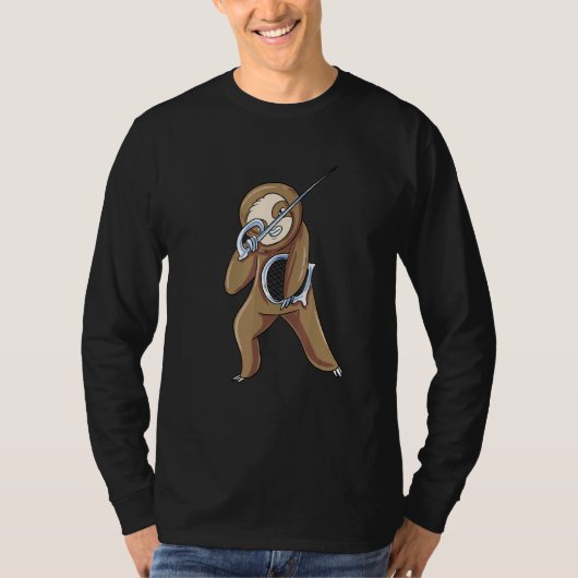 Dabbing Sloth Fencing Dab Dance Fencer T-shirt (Voorkant)