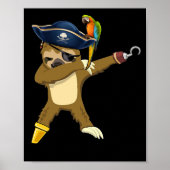 Dabbing Sloth Pirate Dab danst Poster (Voorkant)