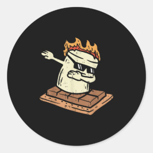 Dabbing Smore Marshmallow Schattig Dab Dans Kamper Ronde Sticker