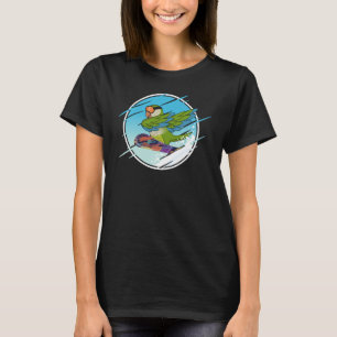 Dabbing Sneeuwbord Papegaai I Groene Monnik Parkie T-shirt