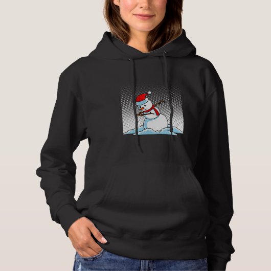 Dabbing sneeuwman hoodie (Voorkant)