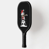 Dabbing Sneeuwman Voetbal Kerstmis Pickleball Paddle (Links)