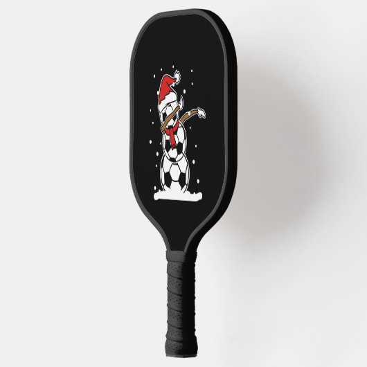 Dabbing Sneeuwman Voetbal Kerstmis Pickleball Paddle (Links)