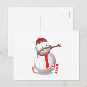 Dabbing Sneeuwman Volleybal Kerst Grappig Dab Feestdagenkaart (Voorkant / Achterkant)