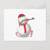 Dabbing Sneeuwman Volleybal Kerst Grappig Dab Feestdagenkaart (Voorkant)