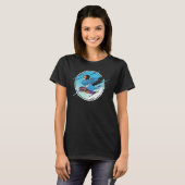 Dabbing Snowboard Parrot I Blue masked Lovebird T-shirt (Voorkant volledig)