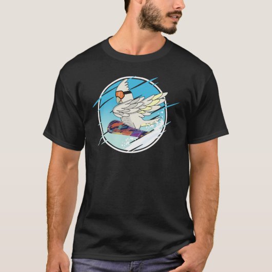 Dabbing Snowboard Parrot I Goffins Cockatoo T-shirt (Voorkant)
