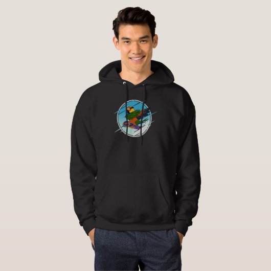 Dabbing Snowboard Parrot I Jenday Conure Hoodie (Voorkant volledig)