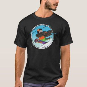 Dabbing Snowboard Parrot I Red bellied Parrot T-shirt