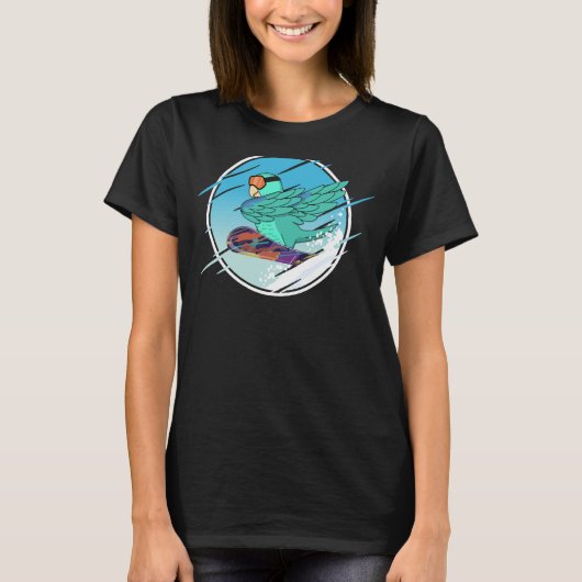 Dabbing Snowboard Parrot I Turquoise Parrotlet T-shirt (Voorkant)