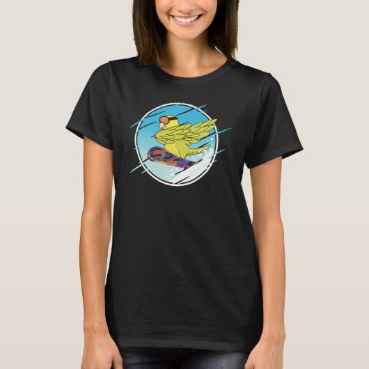 Dabbing Snowboard Parrot I Yellow Parrotlet T-shirt (Voorkant)