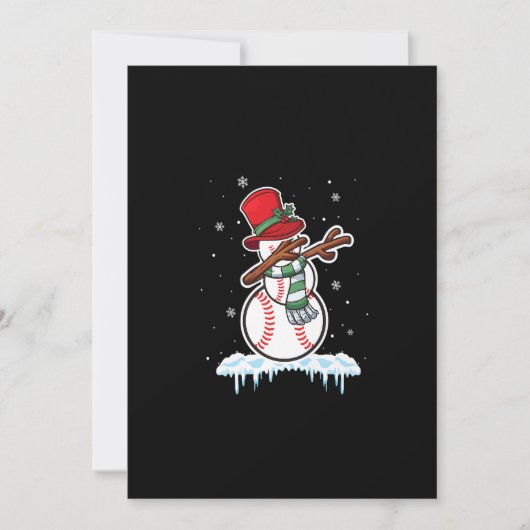 Dabbing Snowman Baseball Santa Kerstpaja Feestdagenkaart (Voorkant)
