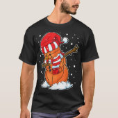 Dabbing Snowman Basketball Ball Kerstmis T-shirt (Voorkant)