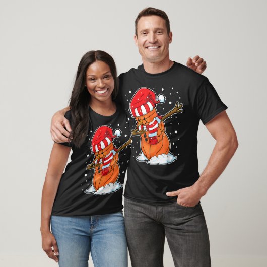 Dabbing Snowman Basketball Ball Kerstmis T-shirt (Unisex)