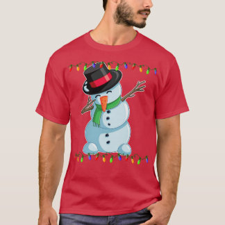 Dabbing Snowman Kerstlights Dab Funny Snowman T-shirt