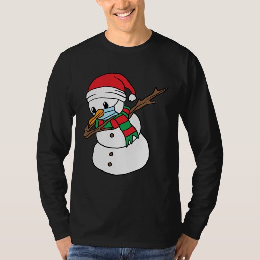 Dabbing Snowman Mask Xmas Dab Christmas Santa T-shirt (Voorkant)