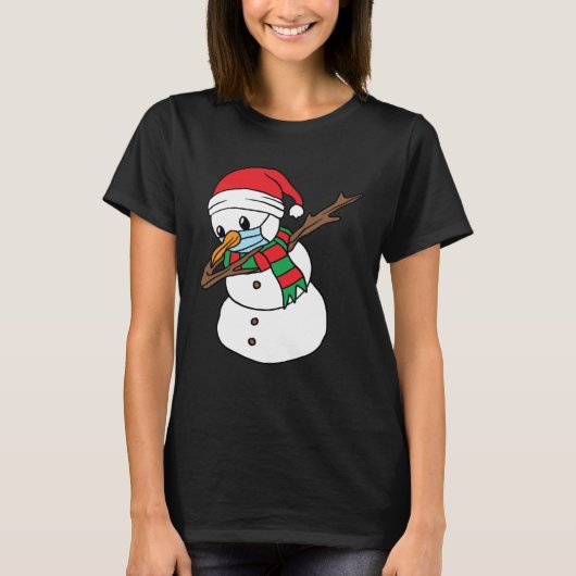 Dabbing Snowman Mask Xmas Dab Christmas Santa T-shirt (Voorkant)