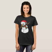 Dabbing Snowman Mask Xmas Dab Christmas Santa T-shirt (Voorkant volledig)