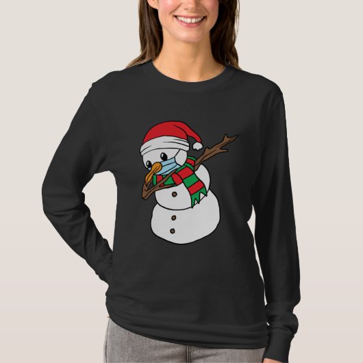 Dabbing Snowman Mask Xmas Dab Christmas Santa T-shirt (Voorkant)