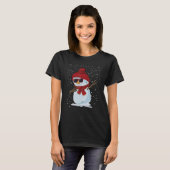Dabbing snowman Santa Hat Sunbribril Kerstmis T-shirt (Voorkant volledig)