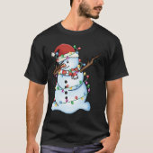 Dabbing Snowman Santa Kerstkerstman Funny Pet Dab T-shirt (Voorkant)