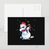Dabbing Snowman Santa Kerstmis.Png Aankondigingskaart (Voorkant / Achterkant)