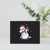Dabbing Snowman Santa Kerstmis.Png Aankondigingskaart (Staand voorkant)