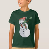 Dabbing Snowman T-Shirt Funny Kerstmis (Voorkant)