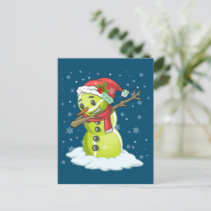 Dabbing Snowman Tennis Ball T-shirt Kerstmis Briefkaart