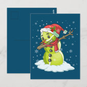 Dabbing Snowman Tennis Ball T-shirt Kerstmis Briefkaart (Voorkant / Achterkant)