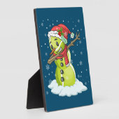 Dabbing Snowman Tennis Ball T-shirt Kerstmis Fotoplaat (Zijkant)