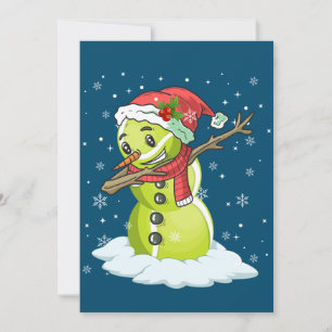 Dabbing Snowman Tennis Ball T-shirt Kerstmis Kaart