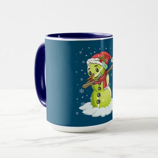 Dabbing Snowman Tennis Ball T-shirt Kerstmis Mok (Voorkant links)