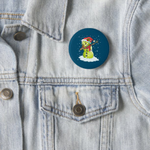 Dabbing Snowman Tennis Ball T-shirt Kerstmis Ronde Button 5,7 Cm