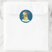 Dabbing Snowman Tennis Ball T-shirt Kerstmis Ronde Sticker (Tas)