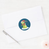 Dabbing Snowman Tennis Ball T-shirt Kerstmis Ronde Sticker (Envelop)