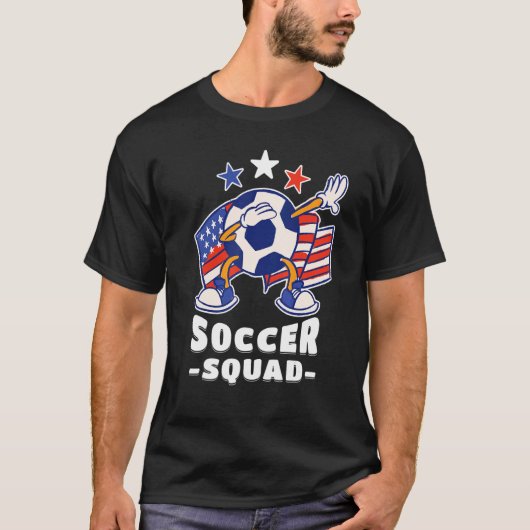 Dabbing Soccer Ball American Flag Soccer Squad 1 T-shirt (Voorkant)