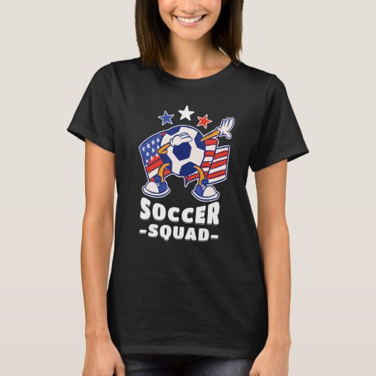 Dabbing Soccer Ball American Flag Soccer Squad 1 T-shirt (Voorkant)