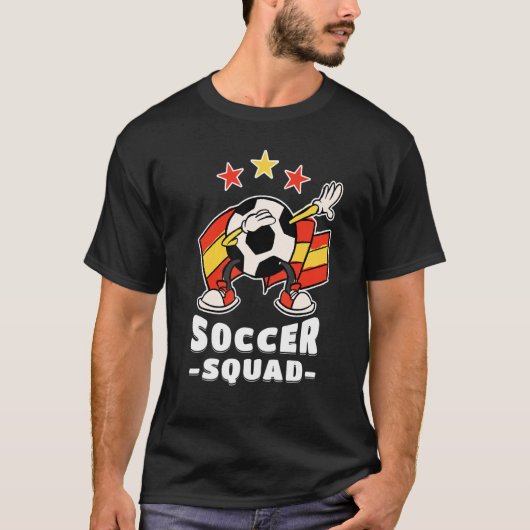 Dabbing Soccer Ball Spanish Flag Soccer Squad 1 T-shirt (Voorkant)