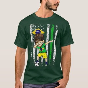 Dabbing Soccer Boy Brazil Jersey - Braziliaanse Fo T-shirt