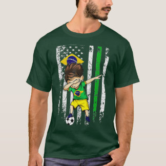 Dabbing Soccer Boy Brazil Jersey - Braziliaanse Fo T-shirt