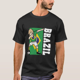 Dabbing Soccer Boy Brazilië Jersey Braziliaanse vl T-shirt