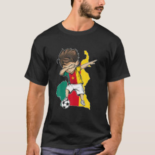 Dabbing Soccer Boy Cameroon Jersey - Kaart van Kam T-shirt