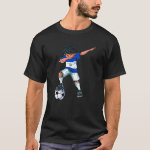 Dabbing Soccer Boy El Salvador Salvadoran Football T-shirt