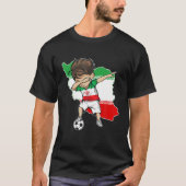 Dabbing Soccer Boy Iran Jersey - Iran Map Flag T-shirt (Voorkant)