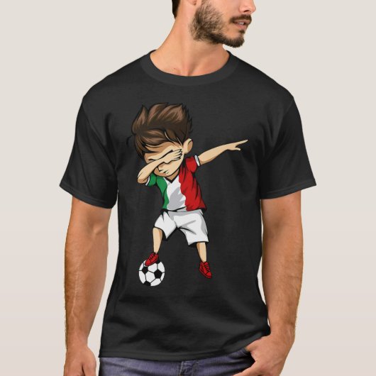 Dabbing Soccer Boy Italy Jersey Italiaanse meisjes T-shirt (Voorkant)