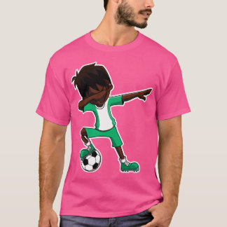 Dabbing Soccer Boy Nigeria Nigeriaanse vlag Jersey T-shirt