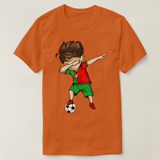 Dabbing Soccer Boy Portugal Jersey Portugal Foo T-shirt (Design voorkant)